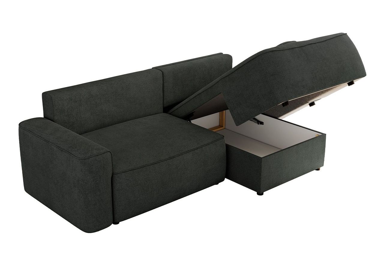 Narożnik BELLUNO L - strona prawa - ciemnoszary, struktura