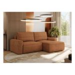 Narożnik BELLUNO L - strona prawa - pomarańczowy, struktura