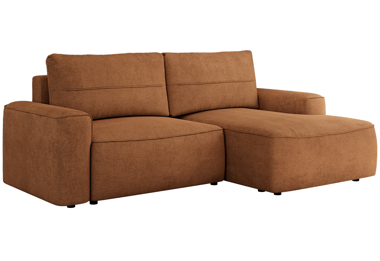 Narożnik BELLUNO L - strona prawa - pomarańczowy, struktura