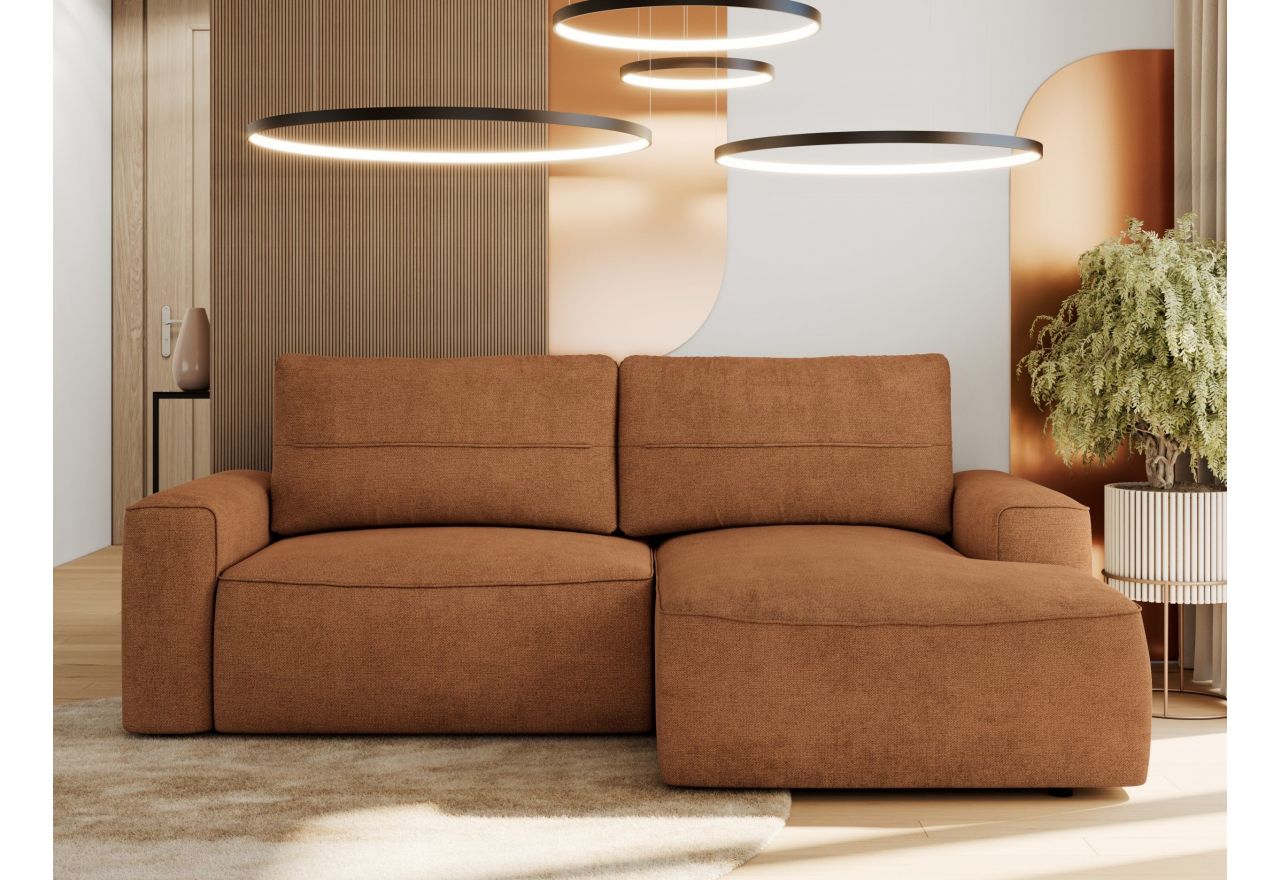 Narożnik BELLUNO L - strona prawa - pomarańczowy, struktura