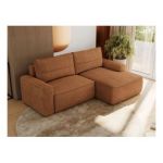 Narożnik BELLUNO L - strona prawa - pomarańczowy, struktura