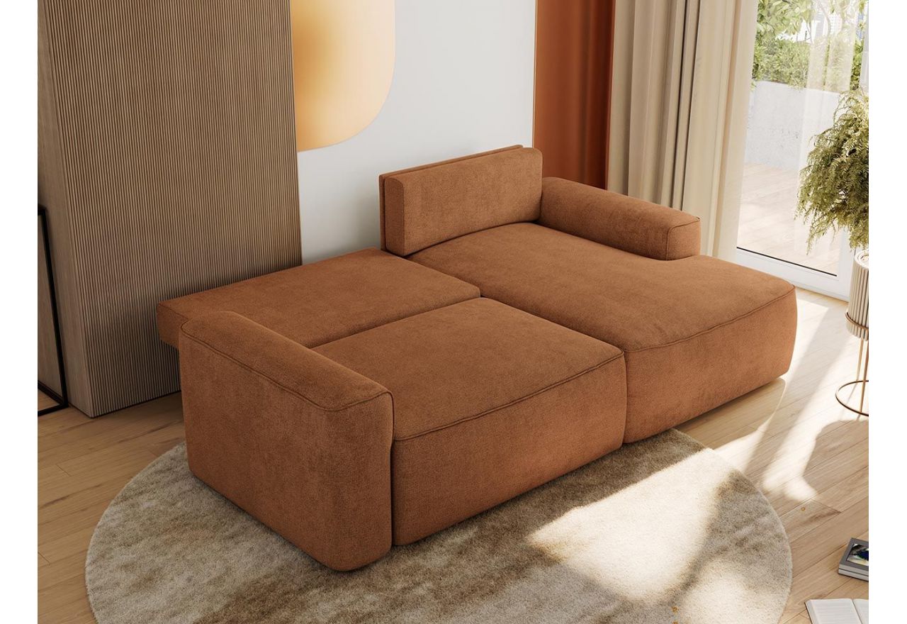 Narożnik BELLUNO L - strona prawa - pomarańczowy, struktura