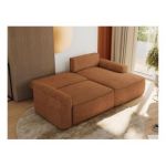 Narożnik BELLUNO L - strona prawa - pomarańczowy, struktura