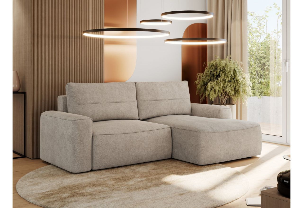 Narożnik BELLUNO L - strona prawa - beżowy, struktura