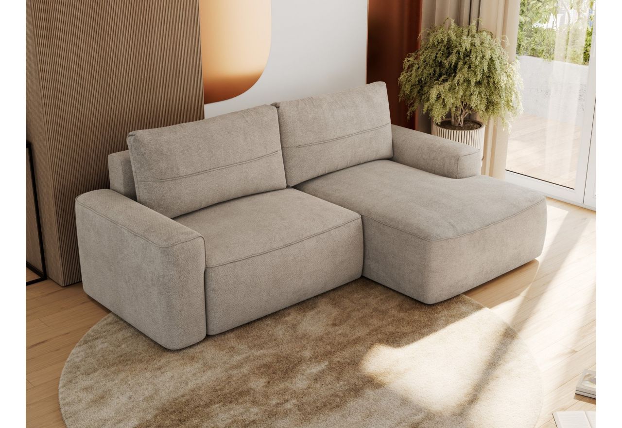 Narożnik BELLUNO L - strona prawa - beżowy, struktura