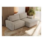 Narożnik BELLUNO L - strona prawa - beżowy, struktura