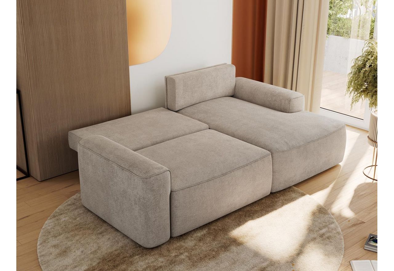 Narożnik BELLUNO L - strona prawa - beżowy, struktura