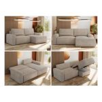 Narożnik BELLUNO L - strona prawa - beżowy, struktura