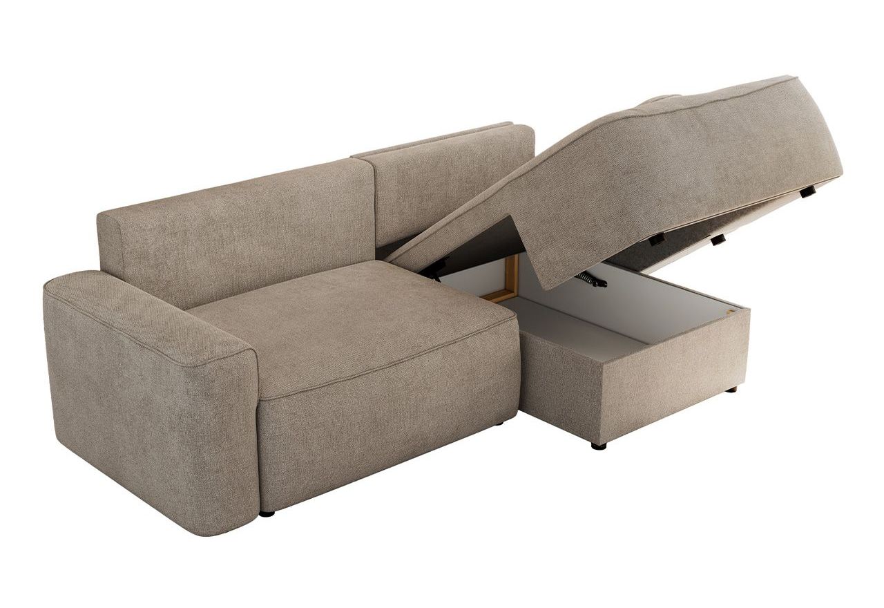 Narożnik BELLUNO L - strona prawa - beżowy, struktura