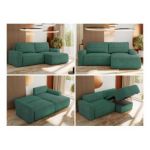 Narożnik BELLUNO L - strona prawa - zielony, struktura