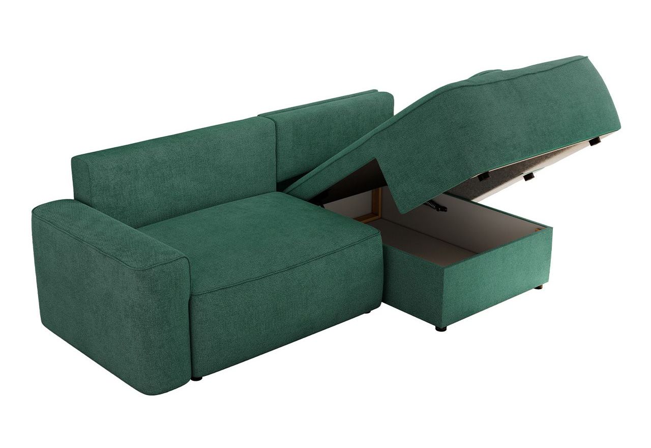 Narożnik BELLUNO L - strona prawa - zielony, struktura