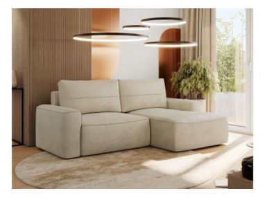 Narożnik BELLUNO L - strona prawa - beżowy, welwet