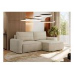 Narożnik BELLUNO L - strona prawa - beżowy, welwet