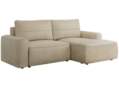 Narożnik BELLUNO L - strona prawa - beżowy, welwet