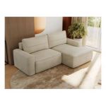 Narożnik BELLUNO L - strona prawa - beżowy, welwet