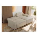 Narożnik BELLUNO L - strona prawa - beżowy, welwet