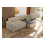 Narożnik BELLUNO L - strona prawa - beżowy, welwet