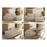 Narożnik BELLUNO L - strona prawa - beżowy, welwet