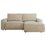 Narożnik BELLUNO L - strona prawa - beżowy, welwet