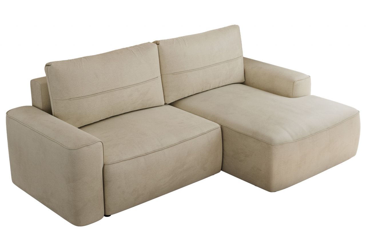 Narożnik BELLUNO L - strona prawa - beżowy, welwet