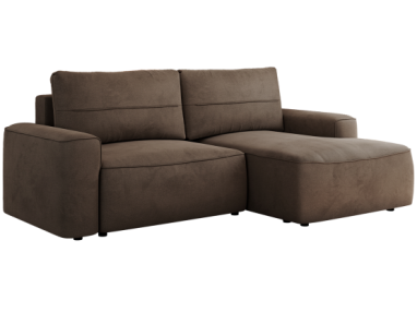Narożnik BELLUNO L - strona prawa - brązowy, welwet