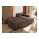 Narożnik BELLUNO L - strona prawa - brązowy, welwet