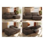 Narożnik BELLUNO L - strona prawa - brązowy, welwet