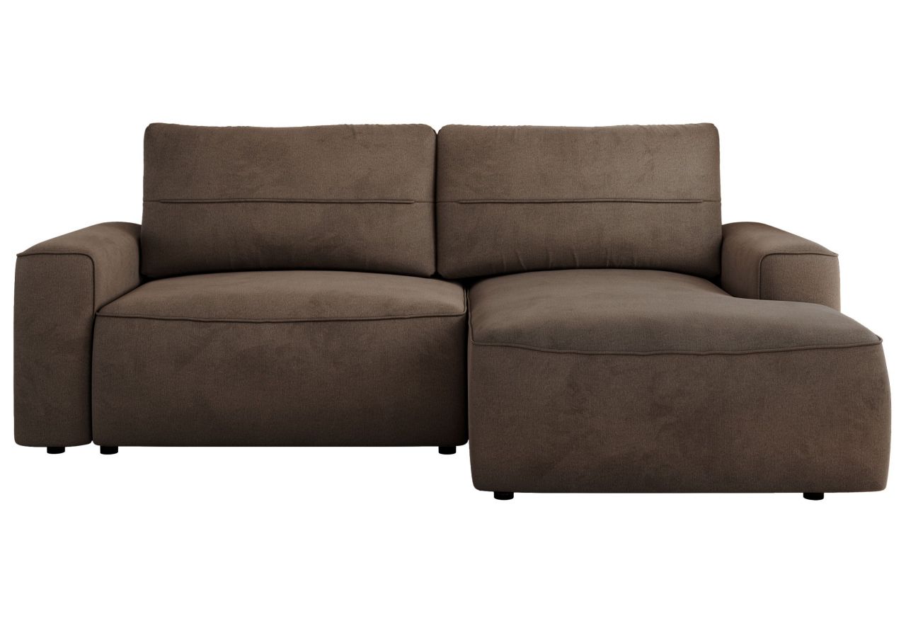 Narożnik BELLUNO L - strona prawa - brązowy, welwet