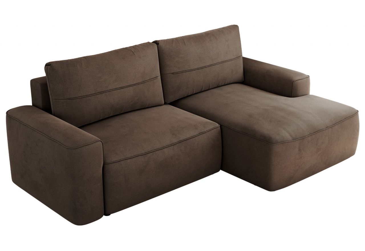 Narożnik BELLUNO L - strona prawa - brązowy, welwet