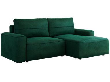 Narożnik BELLUNO L - strona prawa - ciemnozielony, welwet