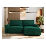 Narożnik BELLUNO L - strona prawa - ciemnozielony, welwet