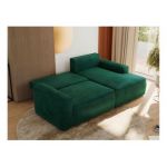 Narożnik BELLUNO L - strona prawa - ciemnozielony, welwet