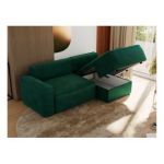 Narożnik BELLUNO L - strona prawa - ciemnozielony, welwet