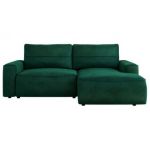 Narożnik BELLUNO L - strona prawa - ciemnozielony, welwet