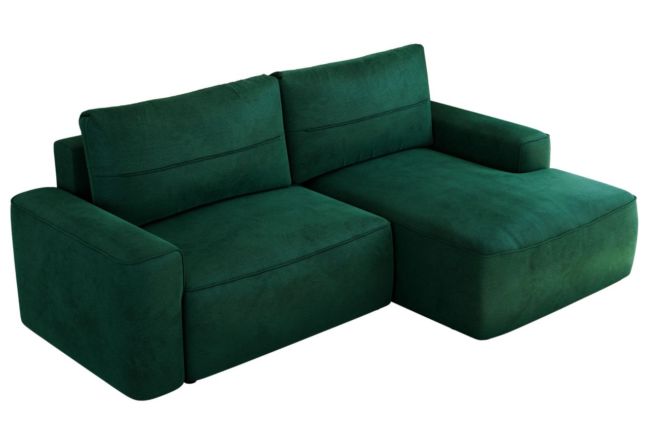 Narożnik BELLUNO L - strona prawa - ciemnozielony, welwet