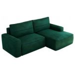 Narożnik BELLUNO L - strona prawa - ciemnozielony, welwet