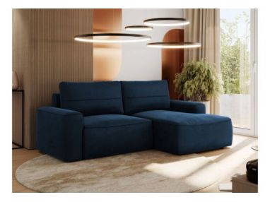 Narożnik BELLUNO L - strona prawa - ciemnoniebieski, welwet