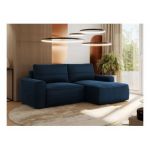 Narożnik BELLUNO L - strona prawa - ciemnoniebieski, welwet