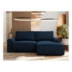 Narożnik BELLUNO L - strona prawa - ciemnoniebieski, welwet