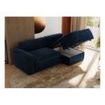 Narożnik BELLUNO L - strona prawa - ciemnoniebieski, welwet