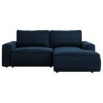 Narożnik BELLUNO L - strona prawa - ciemnoniebieski, welwet