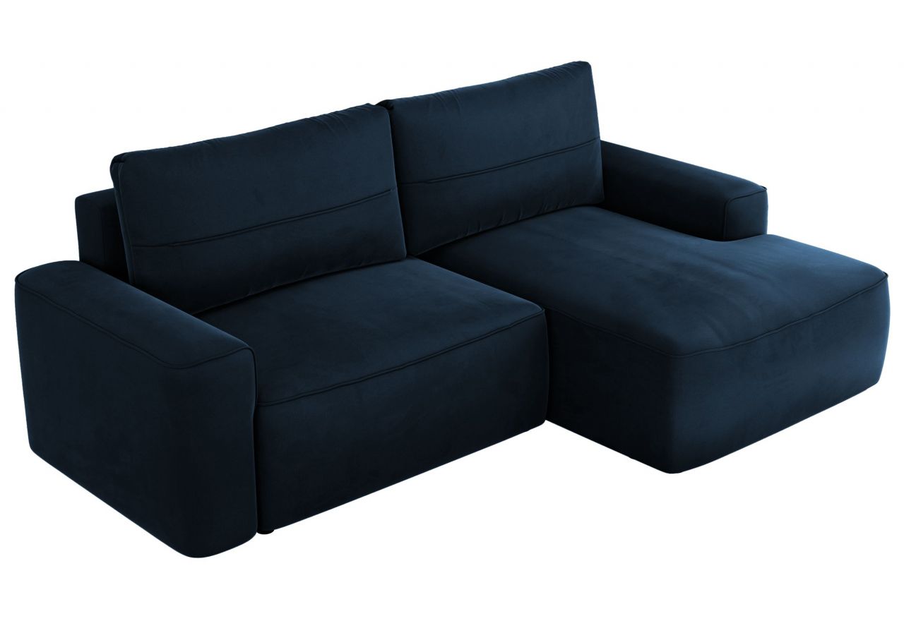Narożnik BELLUNO L - strona prawa - ciemnoniebieski, welwet