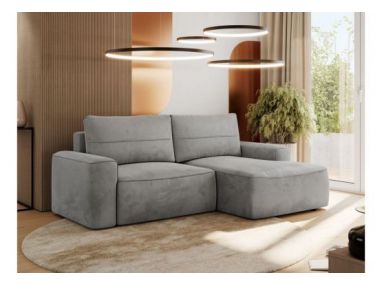 Narożnik BELLUNO L - strona prawa - jasnoszary, welwet