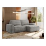 Narożnik BELLUNO L - strona prawa - jasnoszary, welwet