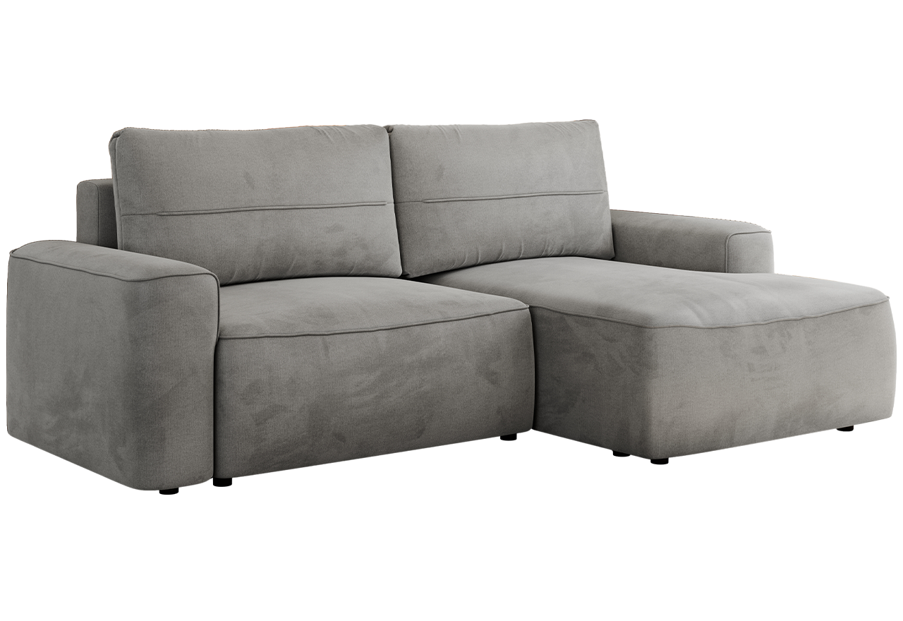 Narożnik BELLUNO L - strona prawa - jasnoszary, welwet