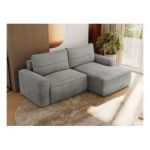 Narożnik BELLUNO L - strona prawa - jasnoszary, welwet