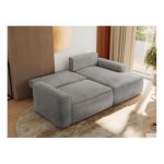 Narożnik BELLUNO L - strona prawa - jasnoszary, welwet