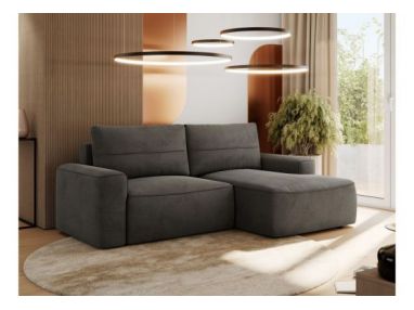 Narożnik BELLUNO L - strona prawa - ciemnoszary, welwet