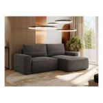 Narożnik BELLUNO L - strona prawa - ciemnoszary, welwet