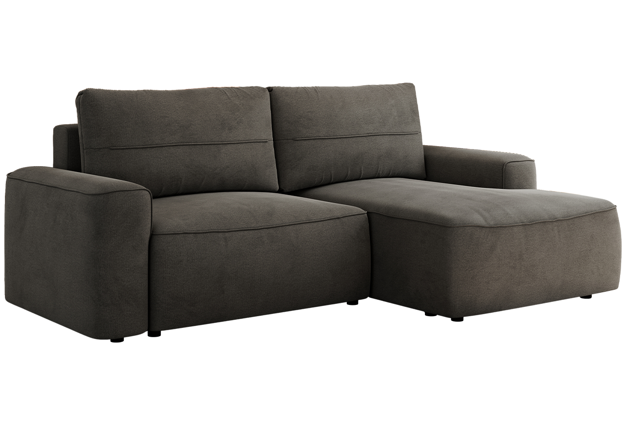 Narożnik BELLUNO L - strona prawa - ciemnoszary, welwet